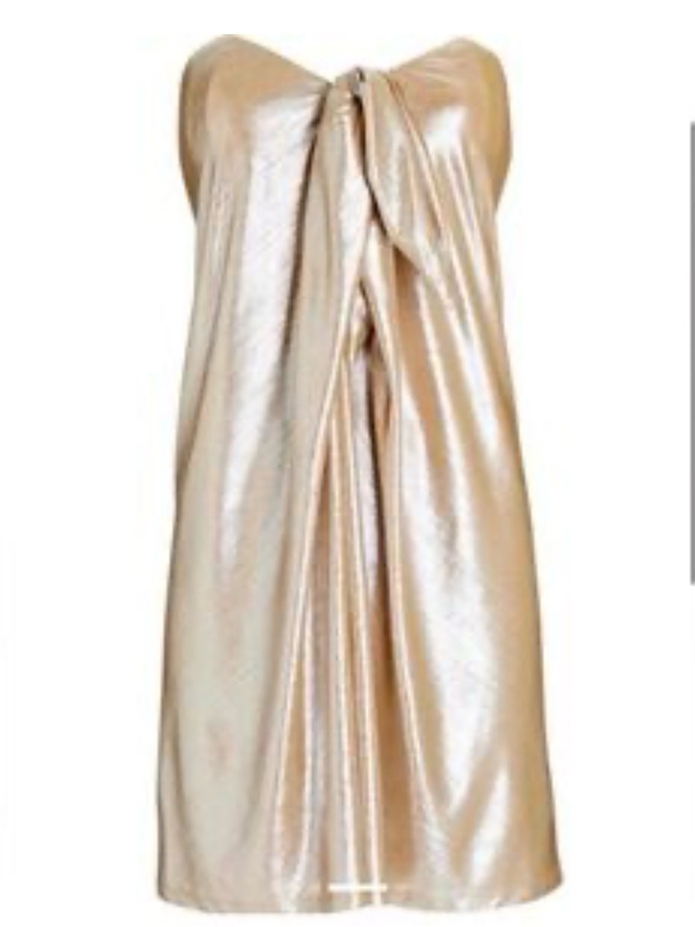 Caroline Constas Metallic Gold Strapless Mini Dress